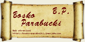 Boško Parabucki vizit kartica